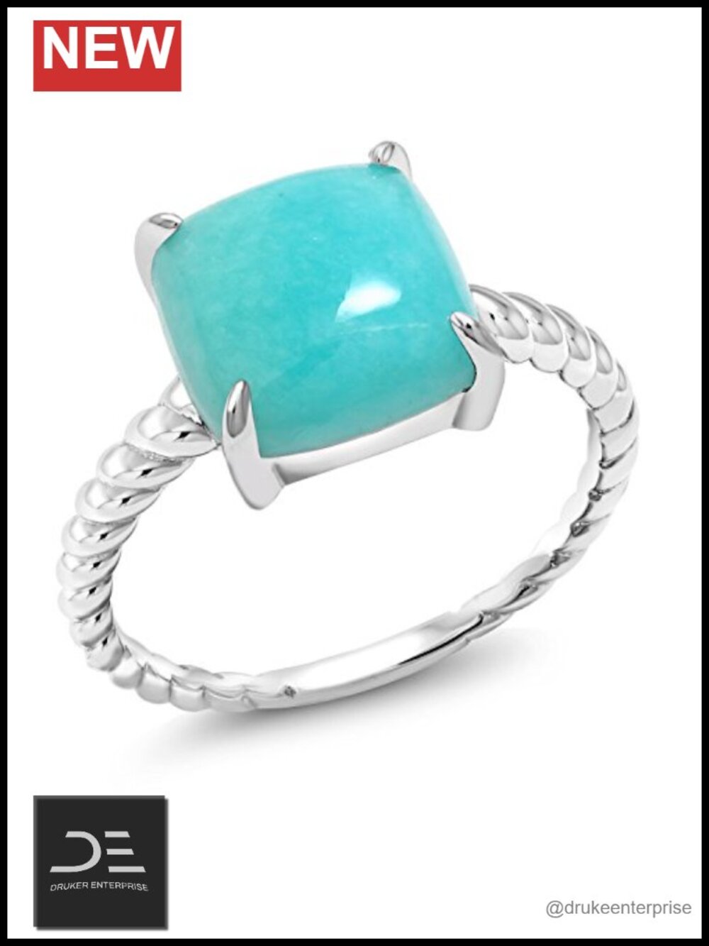Gem Stone King Sleeping Beauty Green Turquoise Ring 925 Silver Size 6